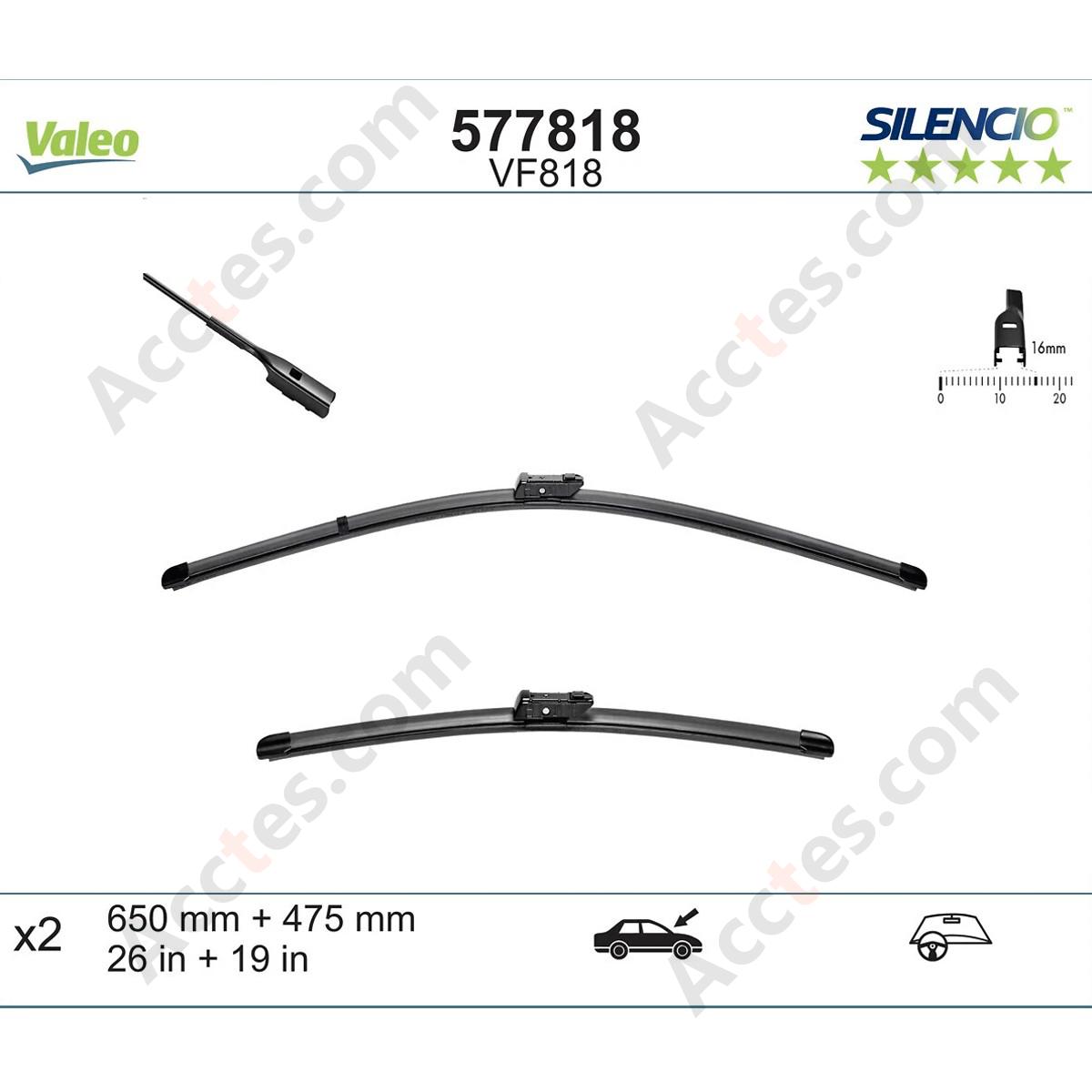 Wiper Blade front for R- 18 inch Tesla Model 3 17-22 1076731-00-A