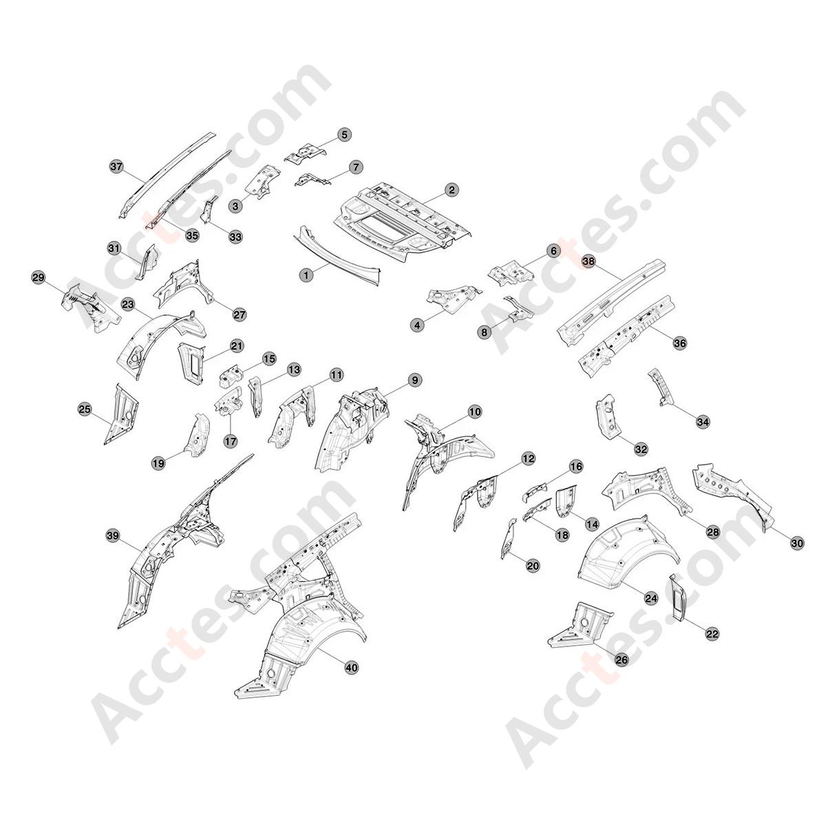 OEM Panel Rear Wheelhouse Reinforcemen finishing Right | 1082740-S0-E | Tesla Model 3 2019-2023