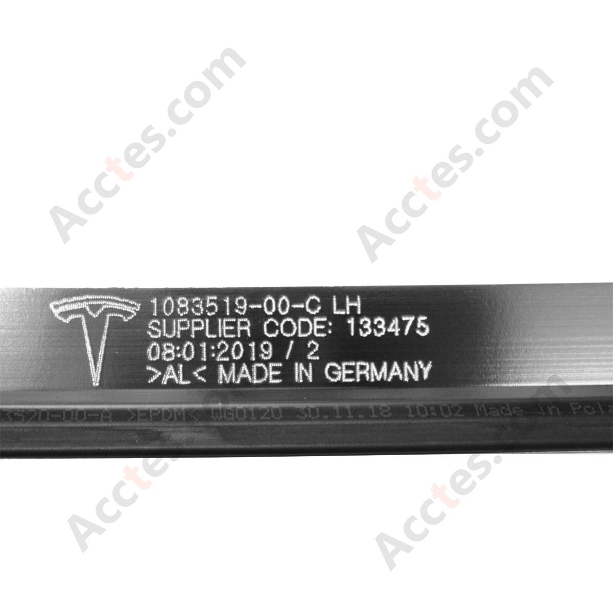 2017-2021 TESLA 3 LEFT DRIVER SIDE UPPER ROOF MOLDING TRIM 1083519-00-D OEM