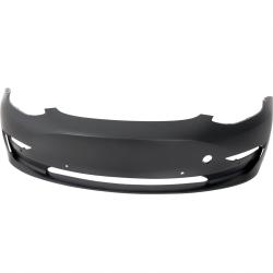 Front Bumper Cover Fascia For 2017-2023 Tesla Model 3 Primed with Tow Hook Hole