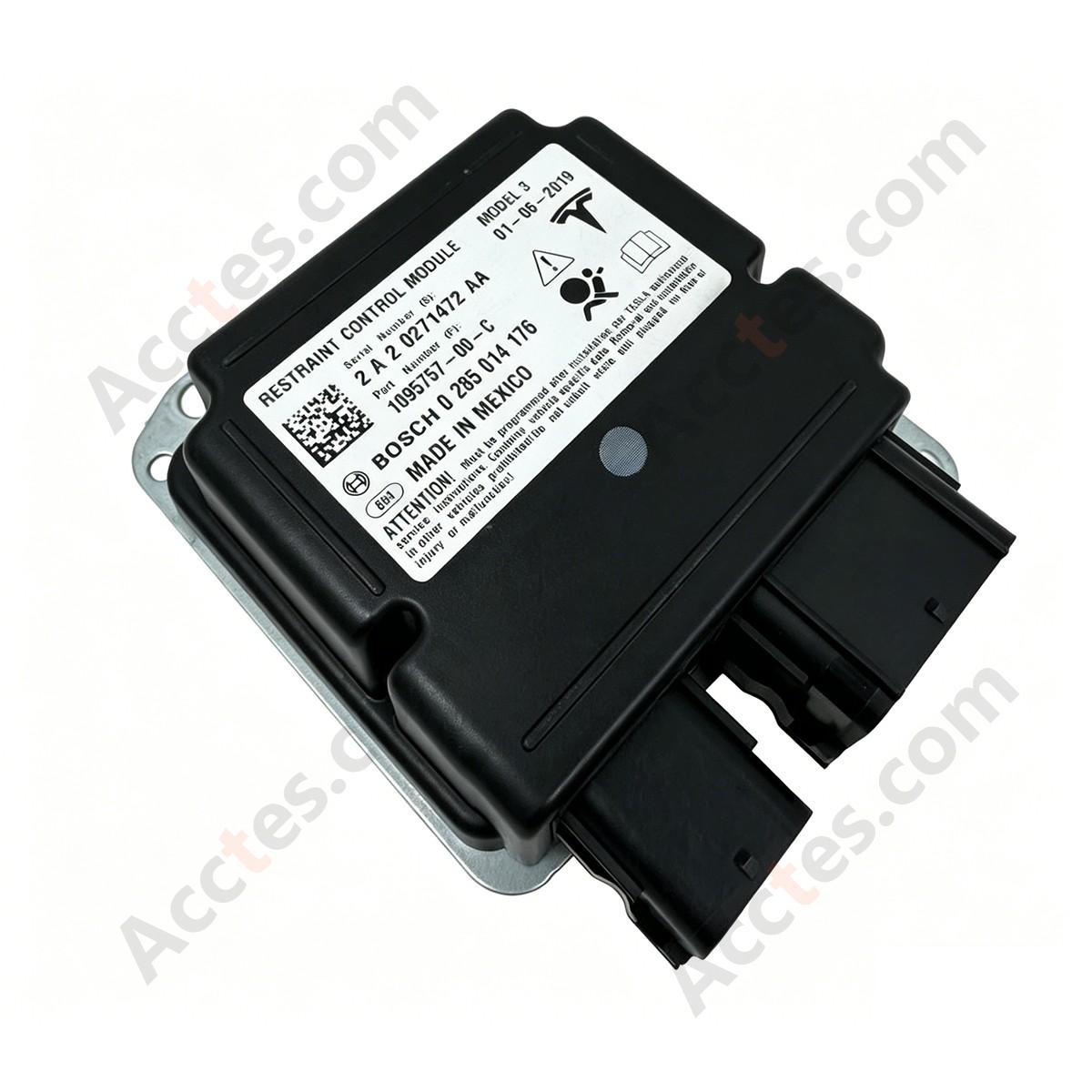 2019-2020 Tesla Model 3 RSR Airbag Computer Safety Restraint Control Module 1095757-00-C With Crash Data