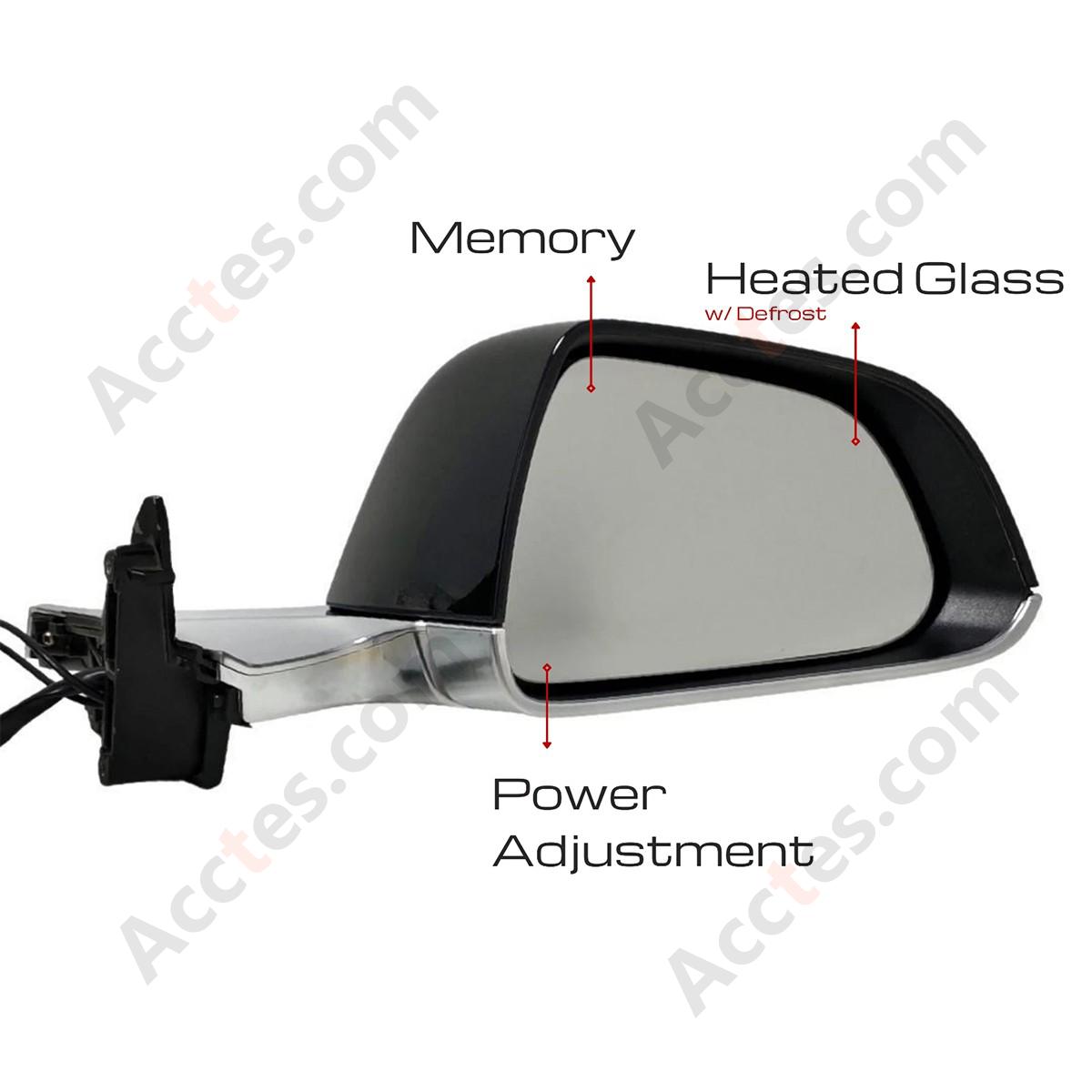 For 2017-2020 TESLA MODEL 3 Passenger Side Mirror Black with Memory - Right Side
