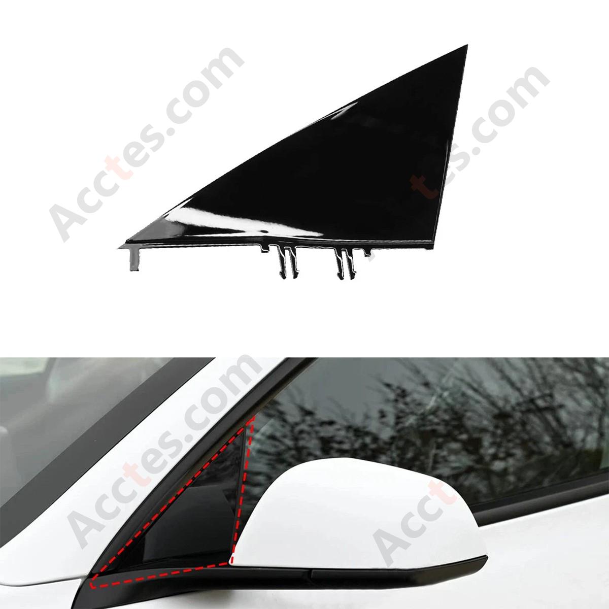 Left Side Mirror Triangle Corner Molding Fender Trim For Tesla Model 3 2021 1130655-00-D