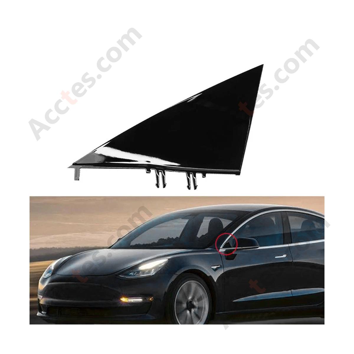 Left Side Mirror Triangle Corner Molding Fender Trim For Tesla Model 3 2021 1130655-00-D