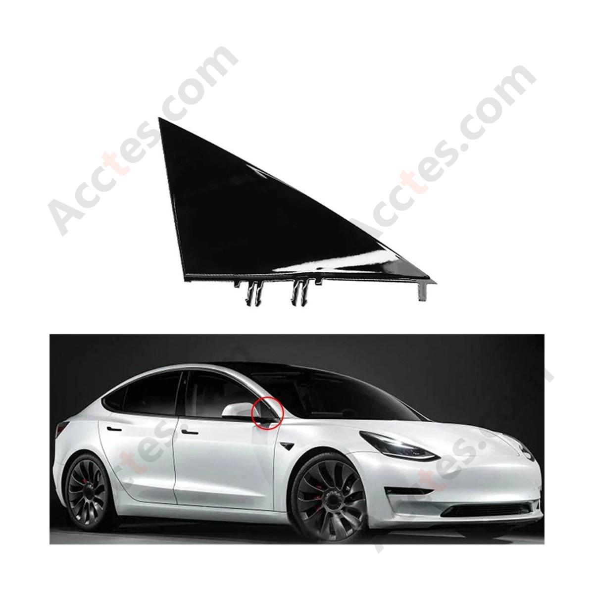 Right Side Mirror Triangle Corner Molding Fender Trim For Tesla Model 3 2021 1130656-00-D