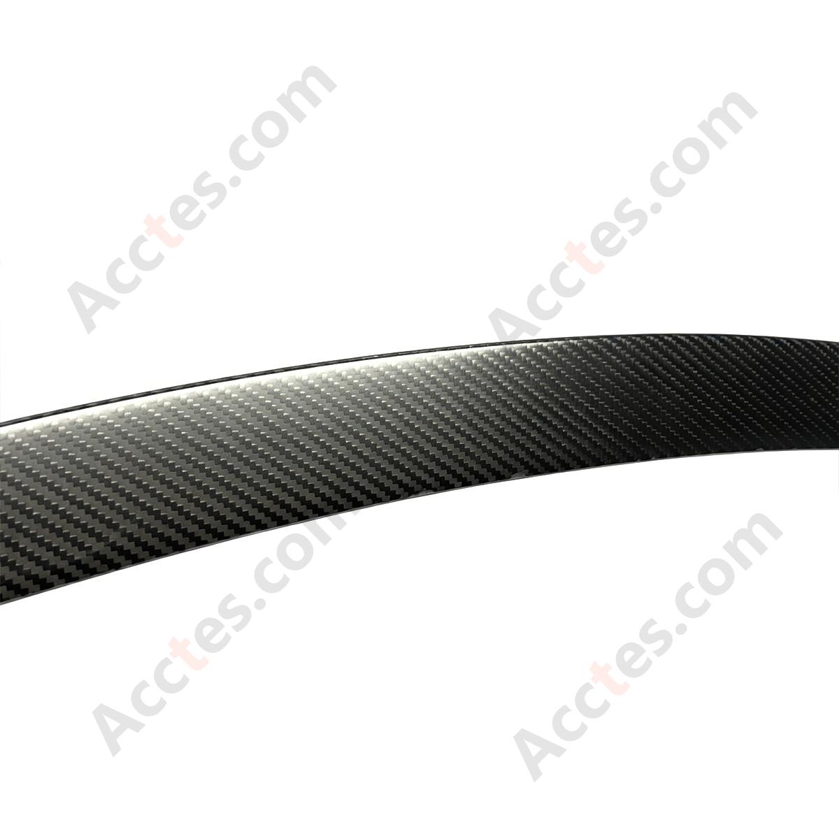 2017-2022 Tesla Model 3 Carbon Fiber Rear Trunk Lip Spoiler Black Performance For OEM Part 1455166-00-C