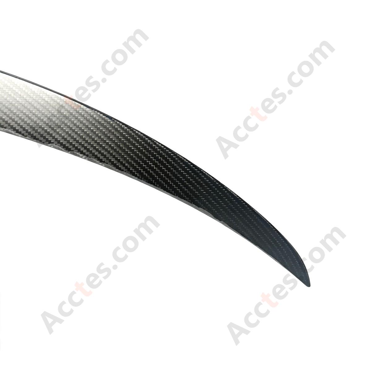 2017-2022 Tesla Model 3 Carbon Fiber Rear Trunk Lip Spoiler Black Performance For OEM Part 1455166-00-C