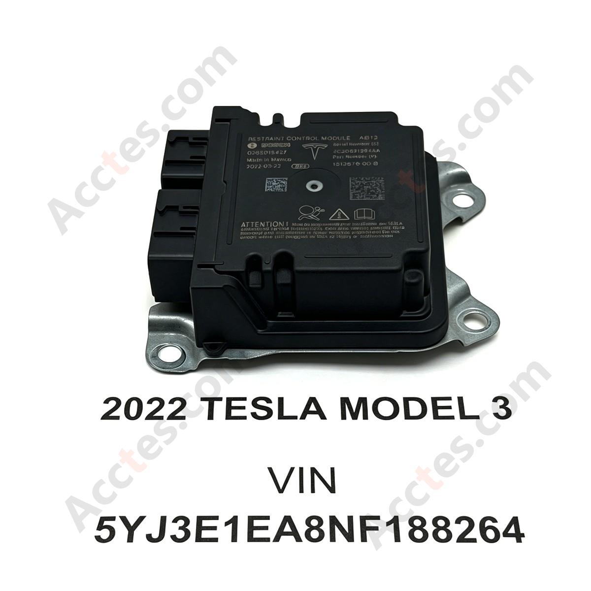 2021-2022 Tesla Model Y Model 3 Airbag Computer Safety Restraint Diagnostic Control Module OEM 1512876-00-B