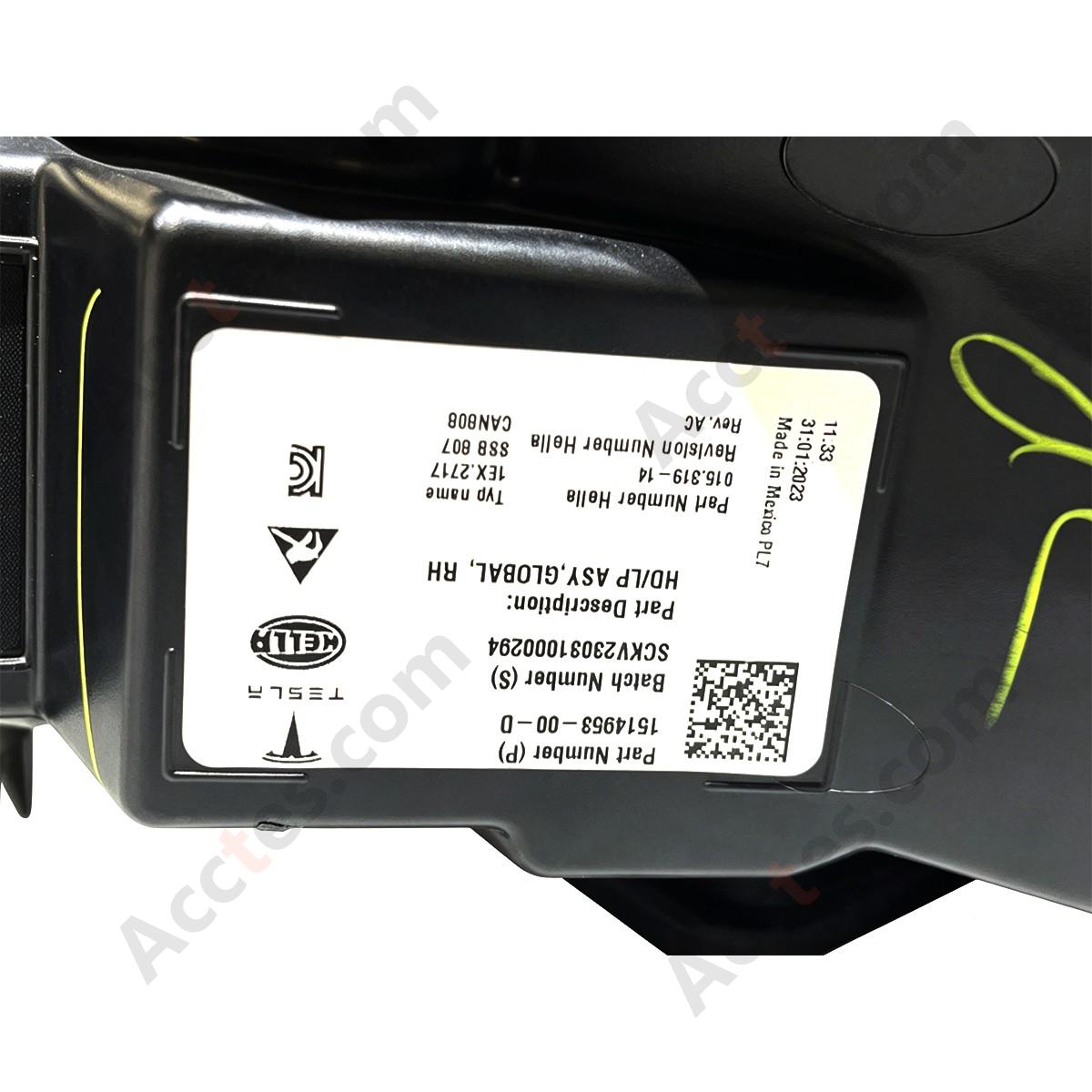 2021 - 2022 Tesla Model 3&Y Matrix LED Headlight "D" Passenger Right RH OEM 1831 1514953-00-D