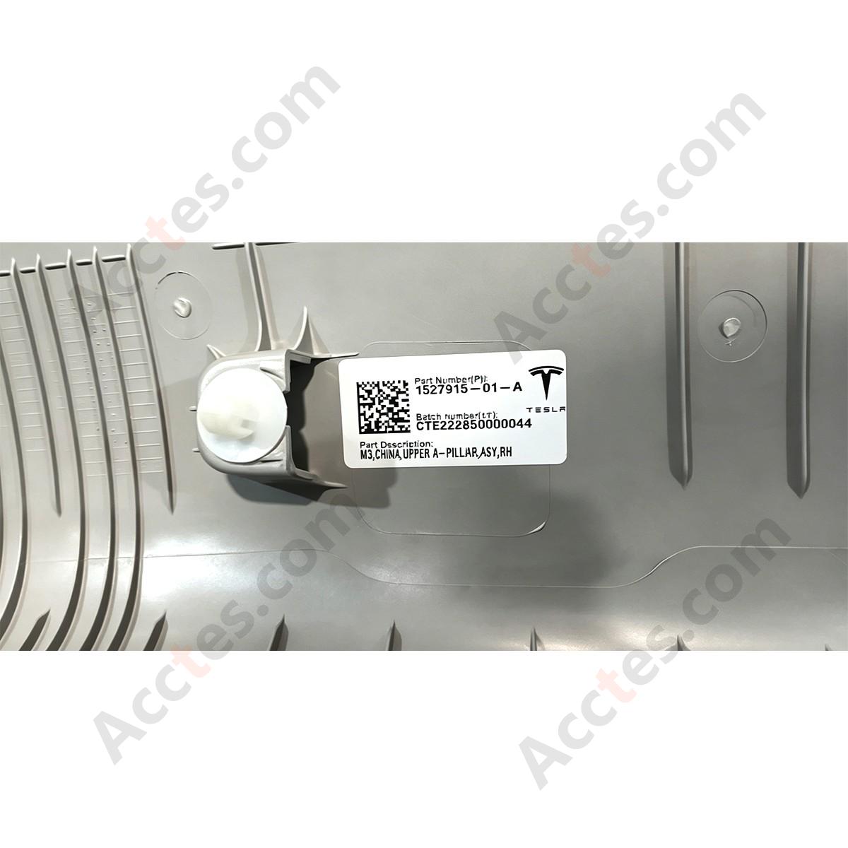 #GENUINE TESLA MODEL 3 RIGHT UPPER GREY A-PILLAR TRIM 2020-2023 1527915-01-A