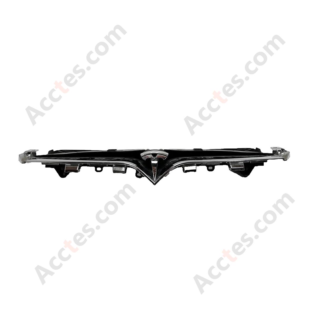 OEM Tesla Model S Front Bumper Support Bar Grill Chrome Trim W/Logo 1062472-E