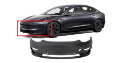 Front Bumper Cover Fascia For 2017-2023 Tesla Model 3 Primed with Tow Hook Hole
