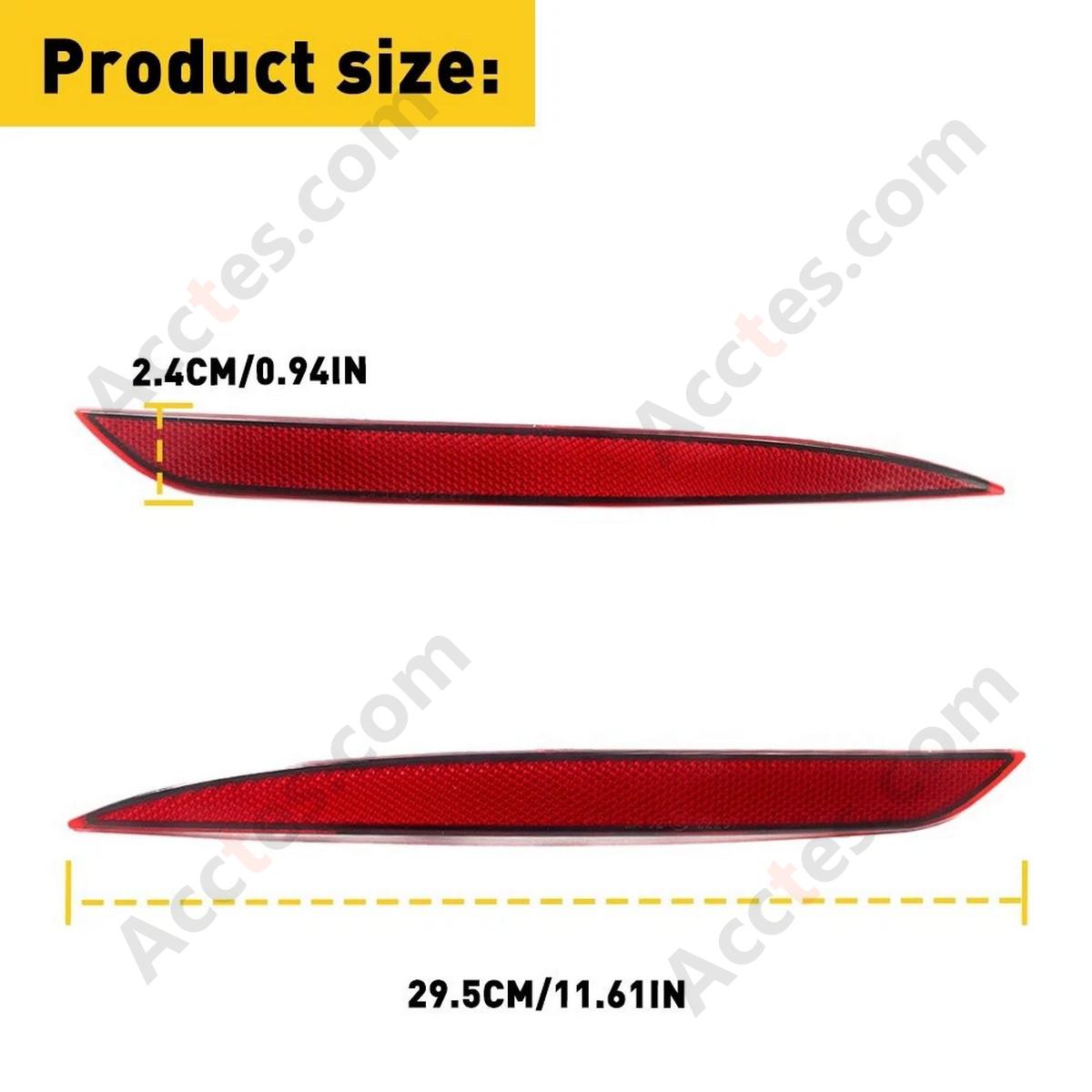 Smoked LED Tail Brake Signal Bumper Reflector Lights For 2021-2024 Tesla Model Y