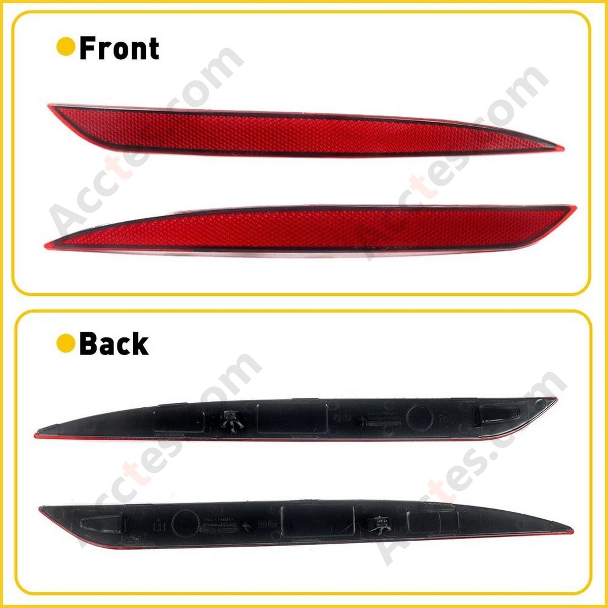Smoked LED Tail Brake Signal Bumper Reflector Lights For 2021-2024 Tesla Model Y