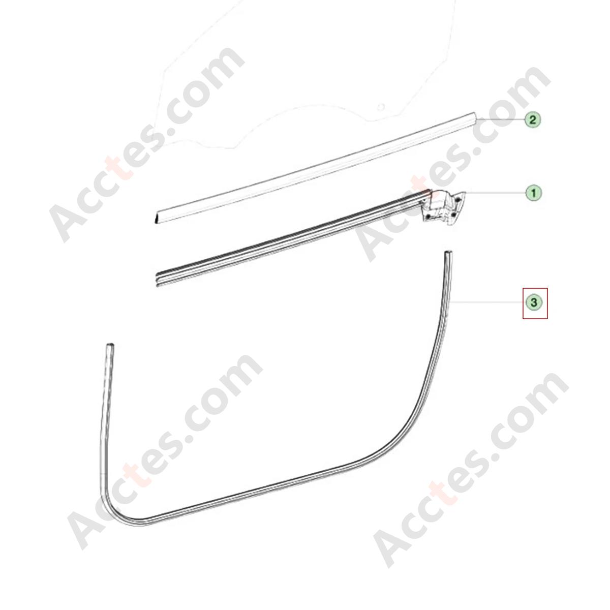 Rubber strip - door sealing strip/front door 1500059-00-B For Tesla Model Y 2020-2025