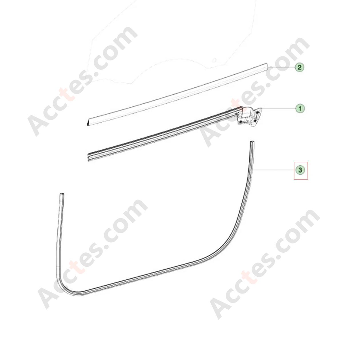 Rubber strip - door sealing strip/rear door 1500060-00-B For Tesla Model Y 2020-2025