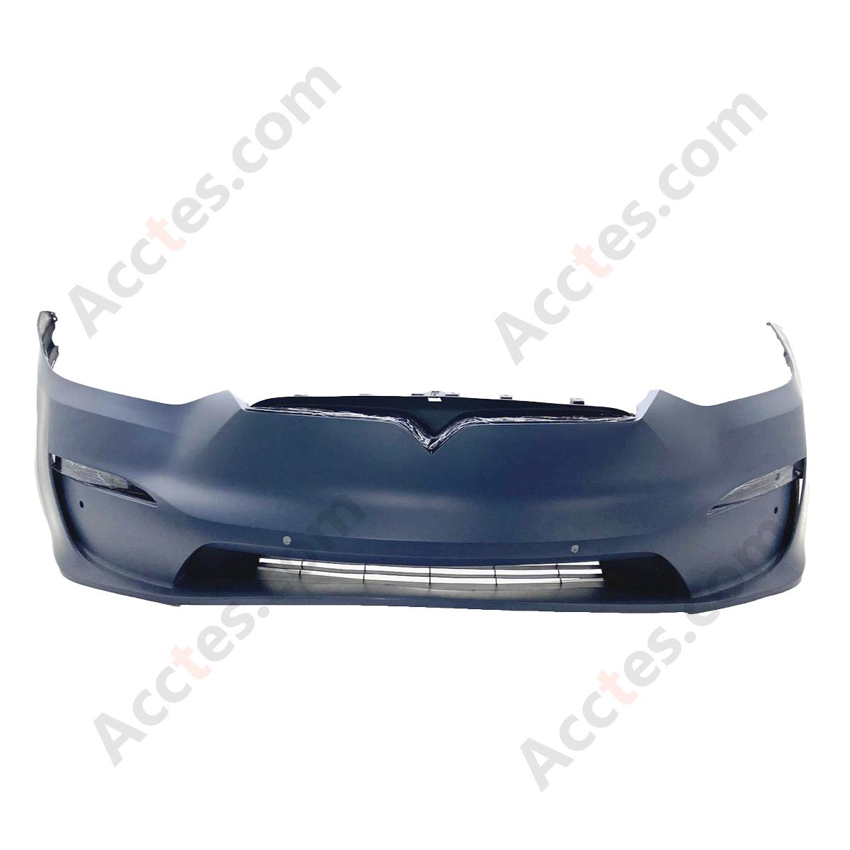Tesla 2021-2023 Model X Front Bumper Cover w/ Foglight Primed Assembly 1588184-S0-A