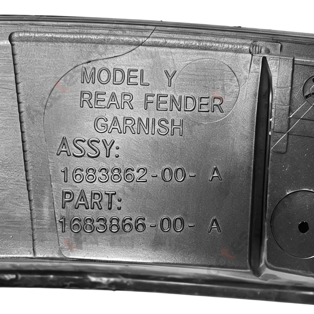 TESLA MODEL Y 2022-2025 ONWARDS REAR RIGHT DRIVER SIDE ARCH TRIM P/N 1683862-00-A