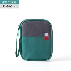 Portable Handy First Aid Medical Kit with Divided Storage, Green Small