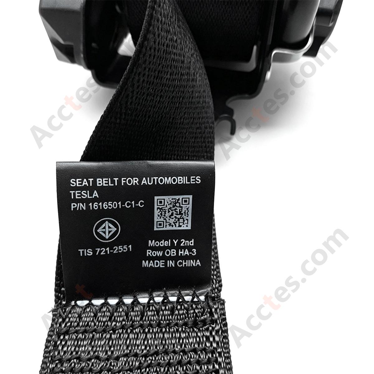 Fits for 2020-2024 Tesla Model Y Rear Left Seat Belt Assembly Reference 1616501C1C