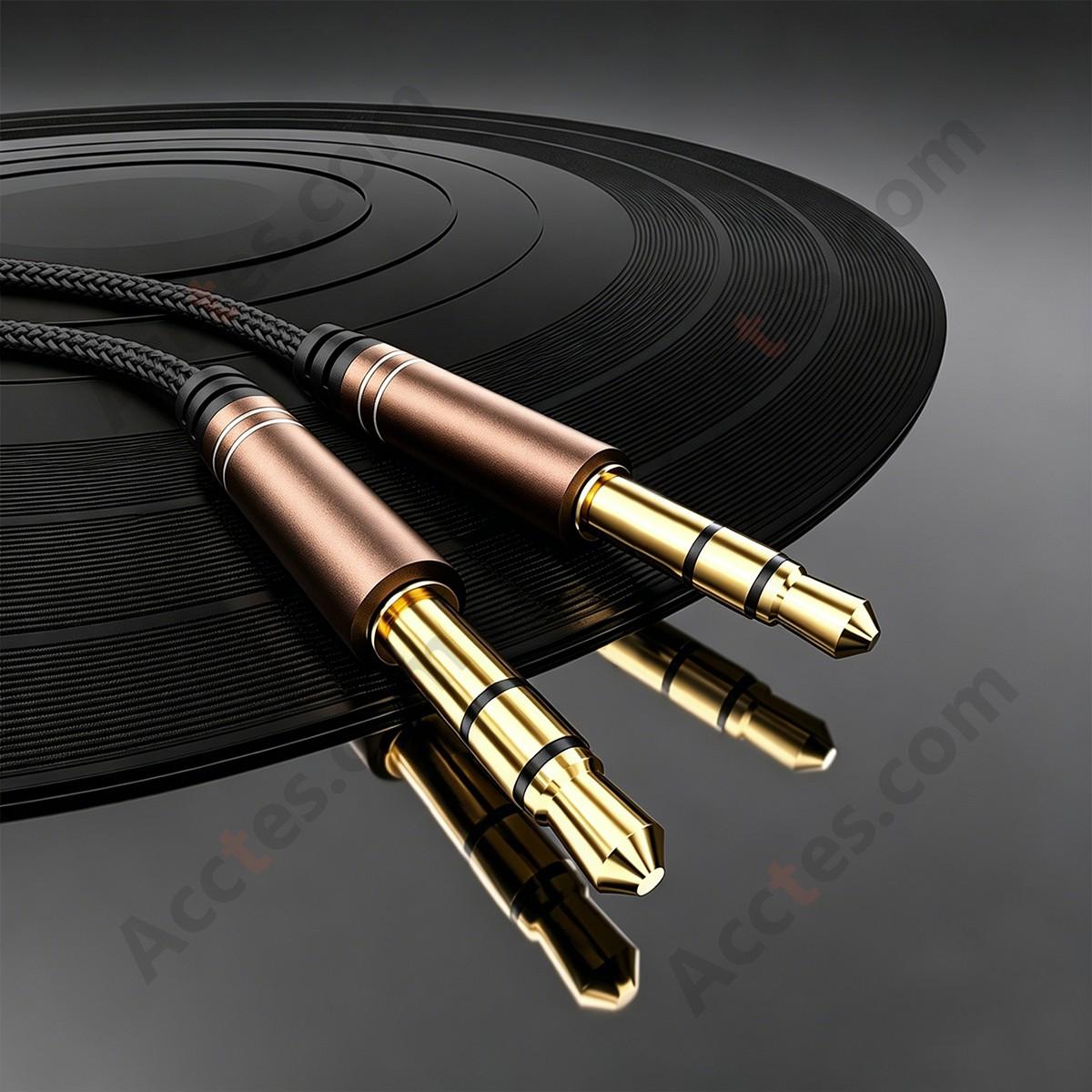 1.5M Brown Braided 3-Pole 3.5mm Audio Cable