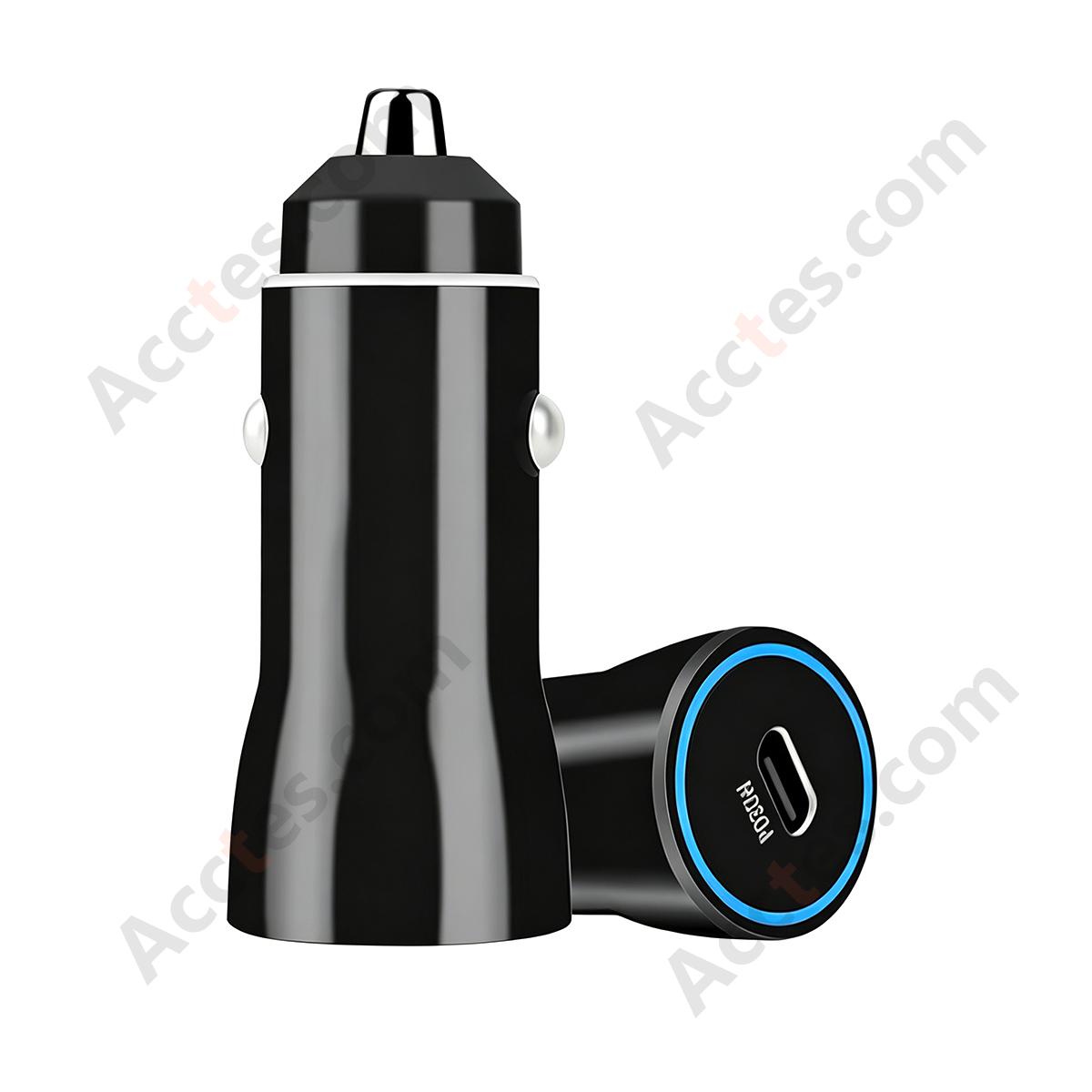 Black 30W Fast Charging Car Lighter Adapter Type-C Port