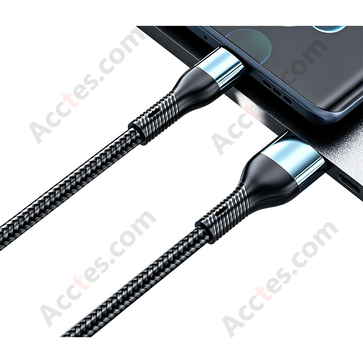 Braided 3-in-1 Data Cable Micro USB+Type-C+iOS Port