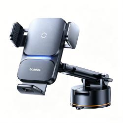 Suction Cup Base Wireless Charging Car Phone Mount USB+Type-C Port