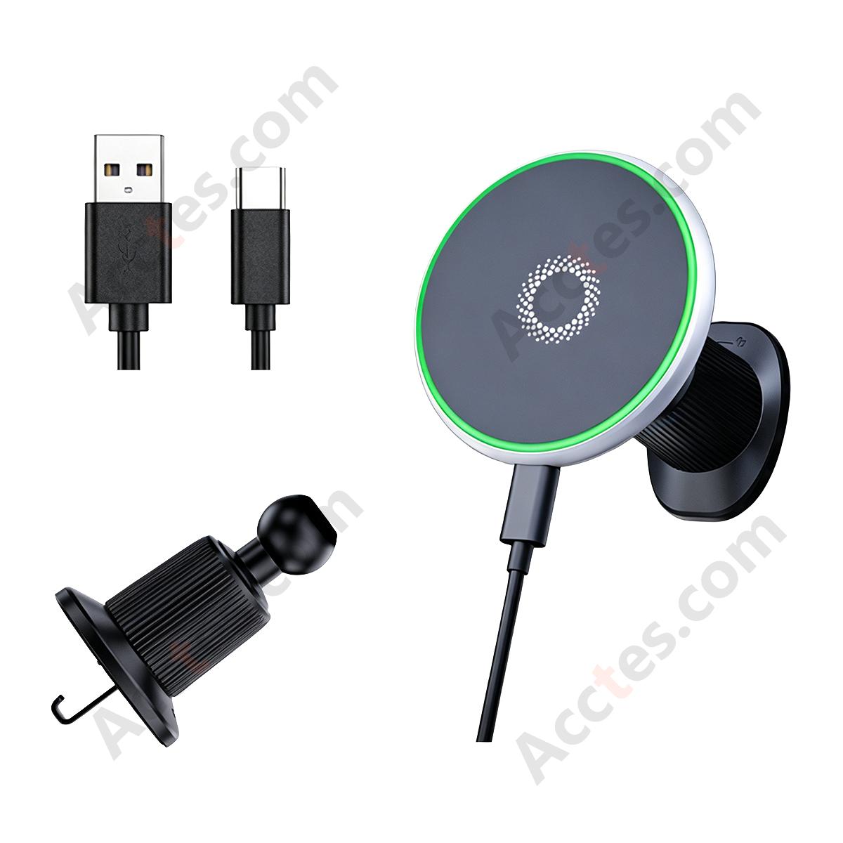 Air Vent Back Clip Magnetic Wireless Charging Car Phone Mount