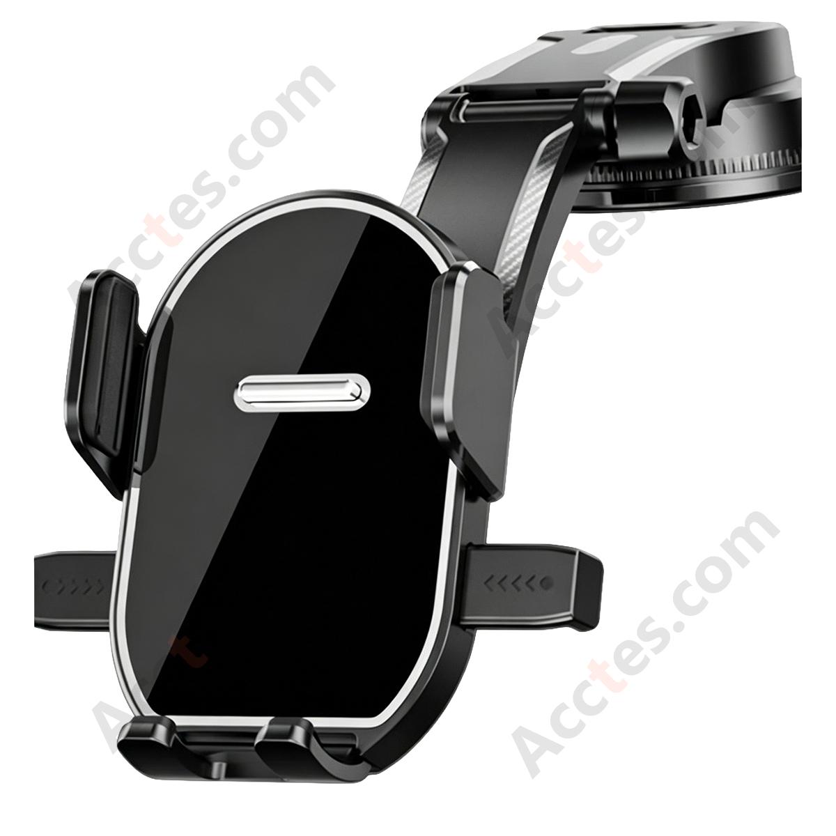 Round Mirror Surface Suction Cup Car Phone Mount
