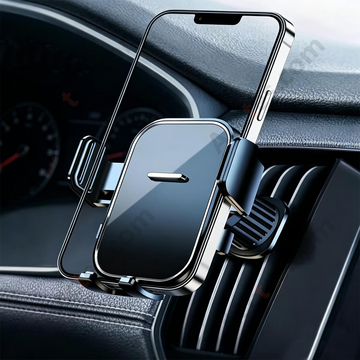 Air Vent Hook Square Mirror Surface Car Phone Mount
