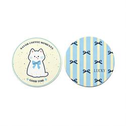 7cm A+B Blue Cat Pattern Car Cup Coaster Anti-Slip Pad