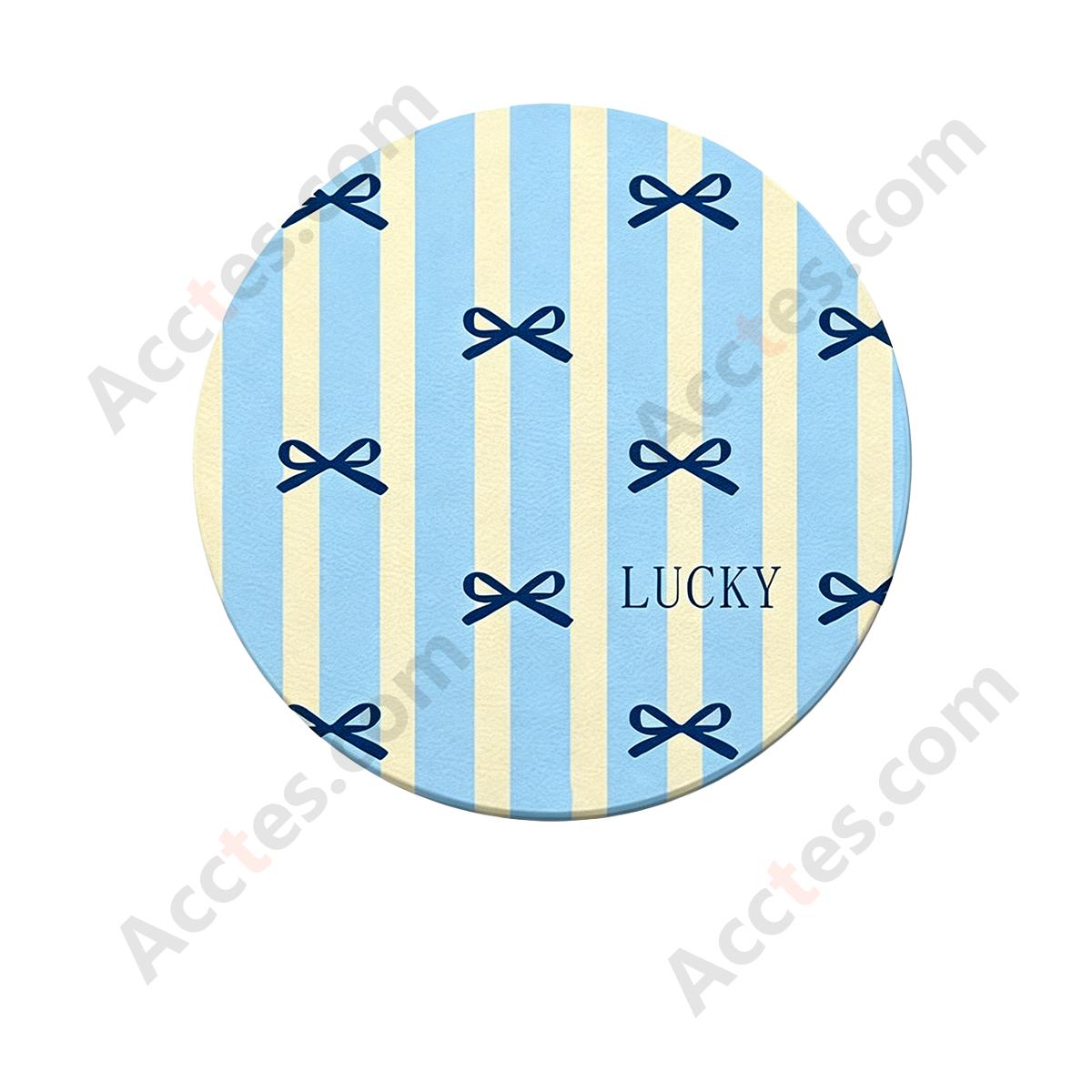 7cm A+B Blue Cat Pattern Car Cup Coaster Anti-Slip Pad