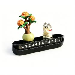 Lucky Cat Car Temporary Parking Number Plate Dashboard Ornament
