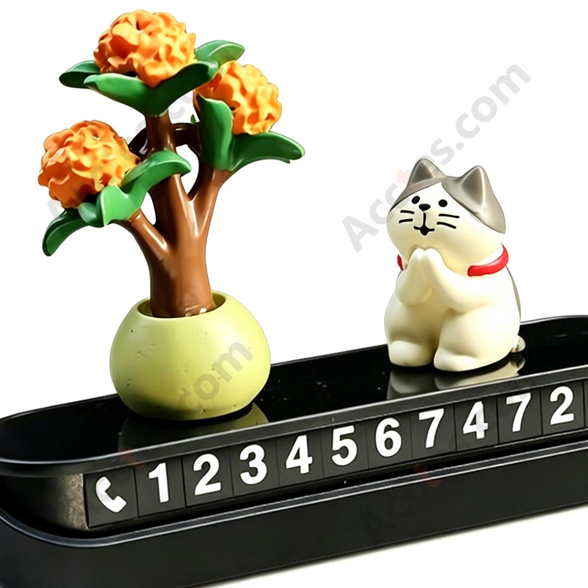 Lucky Cat Car Temporary Parking Number Plate Dashboard Ornament