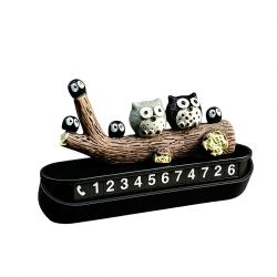Owl On Branch Car Temporary Parking Number Plate Ornament