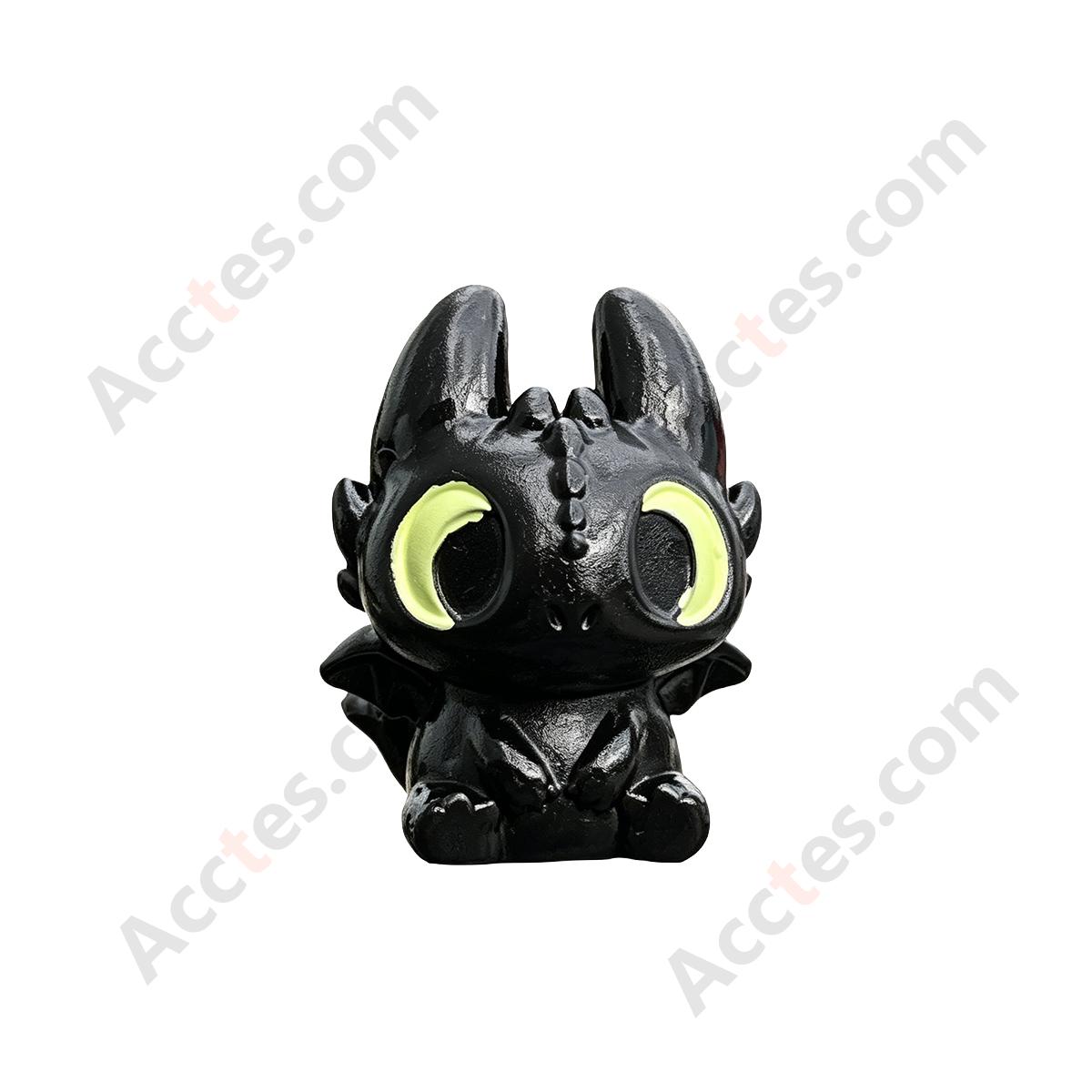 Black White Cartoon Dragon Car Dashboard Figurine with Adhesive Tape
