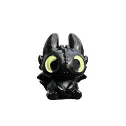 Black White Cartoon Dragon Car Dashboard Figurine with Adhesive Tape