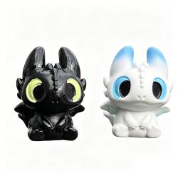 Pair Large Small Cartoon Dragon Set Car Dashboard Figurine with Adhesive Tape