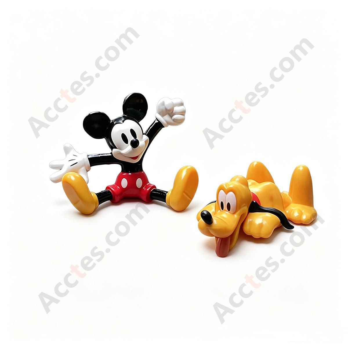 Car Dashboard Cartoon Mouse & Puppy Shape Combination Ornaments, Vehicle Console Decor Figurine Set