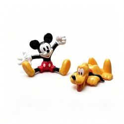 Car Dashboard Cartoon Mouse & Puppy Shape Combination Ornaments, Vehicle Console Decor Figurine Set