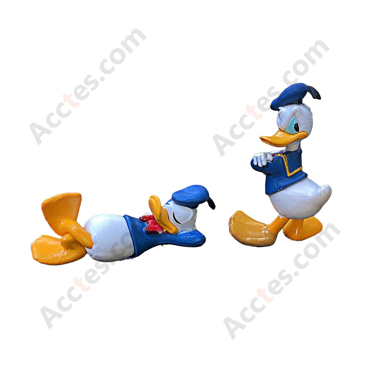 Two Poses Cartoon Duck Figurine Set Car Dashboard Ornament