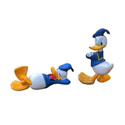 Two Poses Cartoon Duck Figurine Set Car Dashboard Ornament