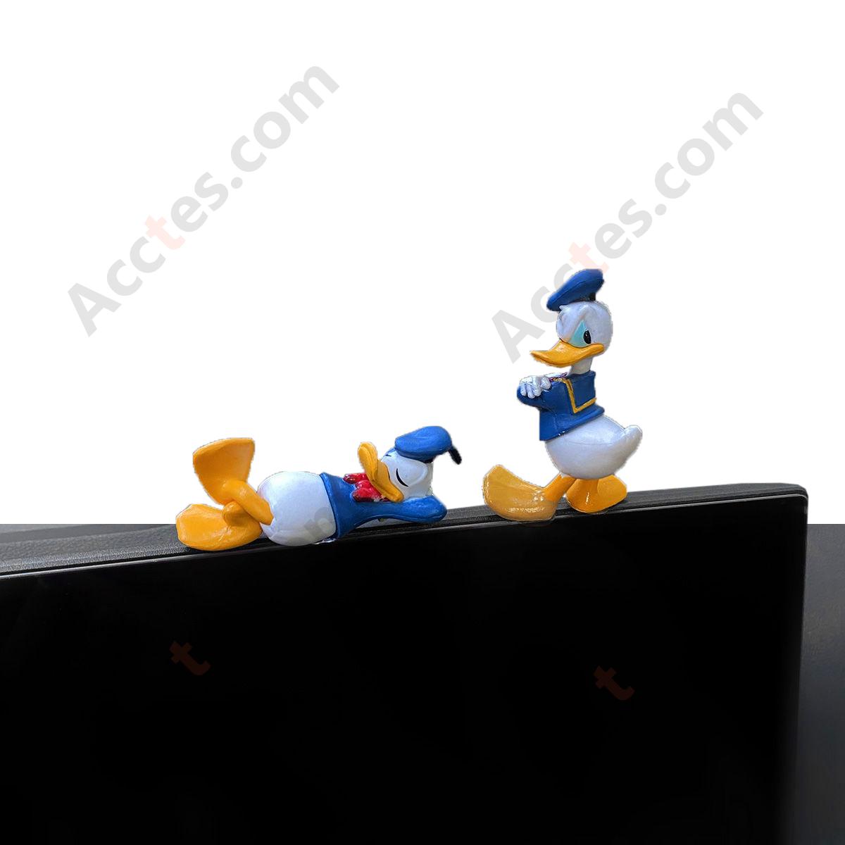 Two Poses Cartoon Duck Figurine Set Car Dashboard Ornament