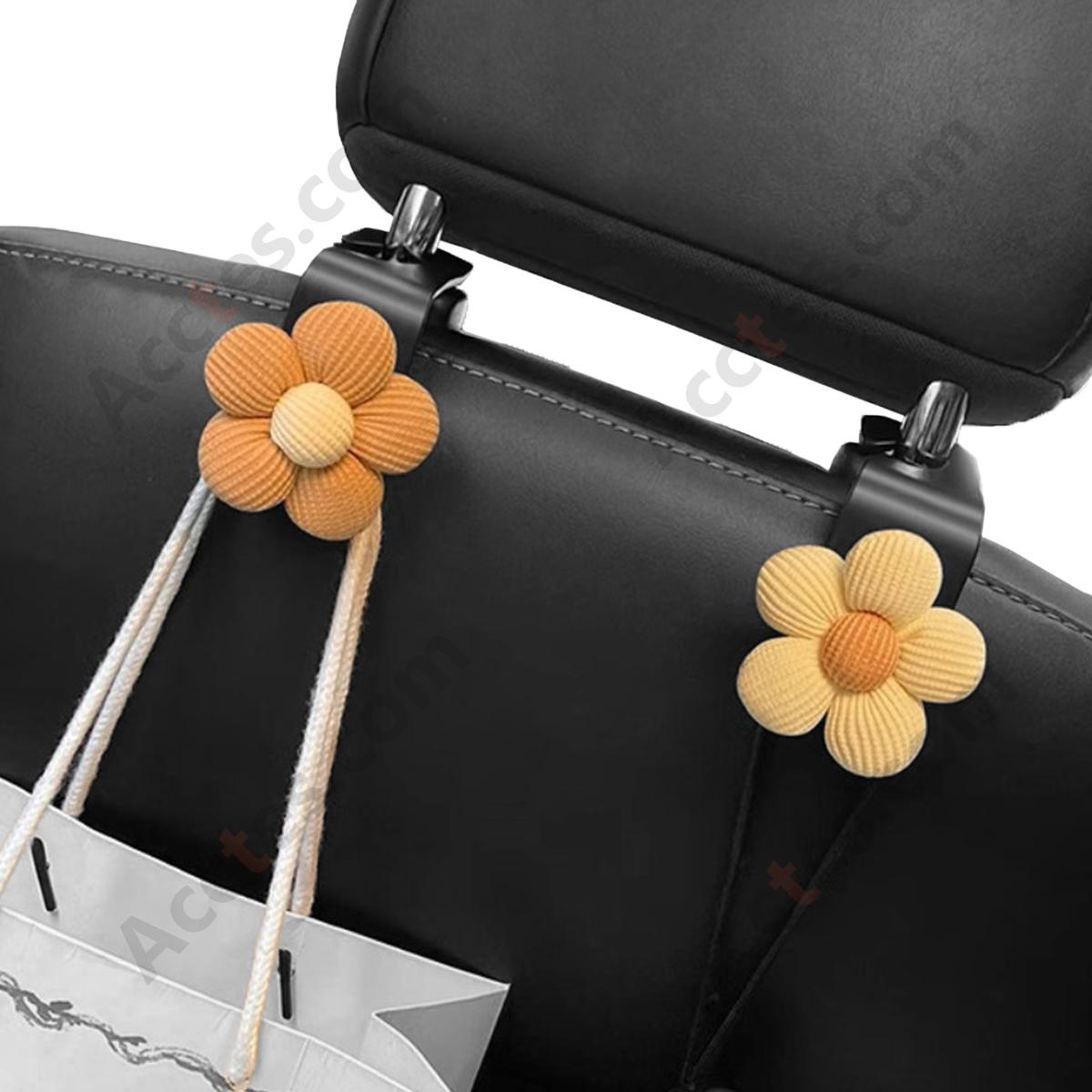 Flower Decor Hidden Multi-Function Car Seat Back Hook