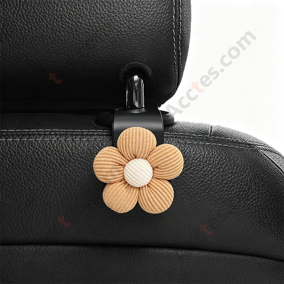 Flower Decor Hidden Multi-Function Car Seat Back Hook