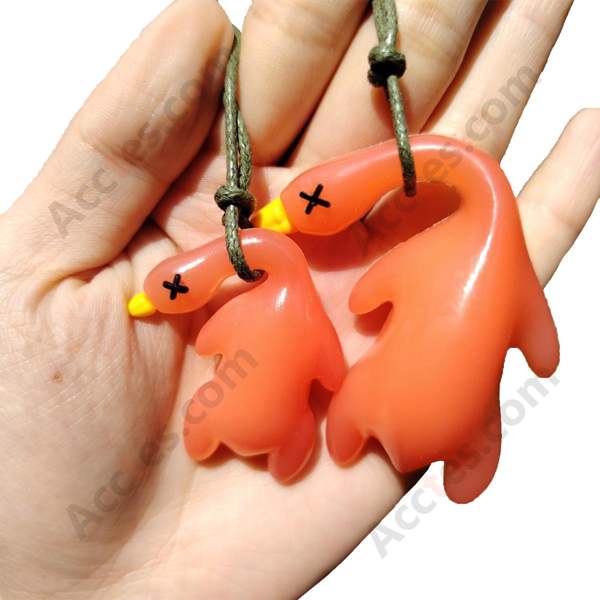 Small Size Color Changing Cartoon Duck Car Hanging Ornament with Lanyard & PP Bag