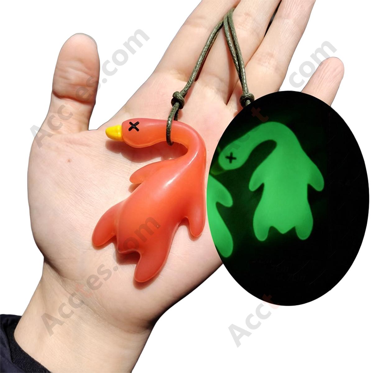 Large Glow-in-Dark Color Changing Cartoon Duck Car Hanging Ornament