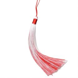 Red & White Two-Tone Tassel Hanging Pendant Ornament