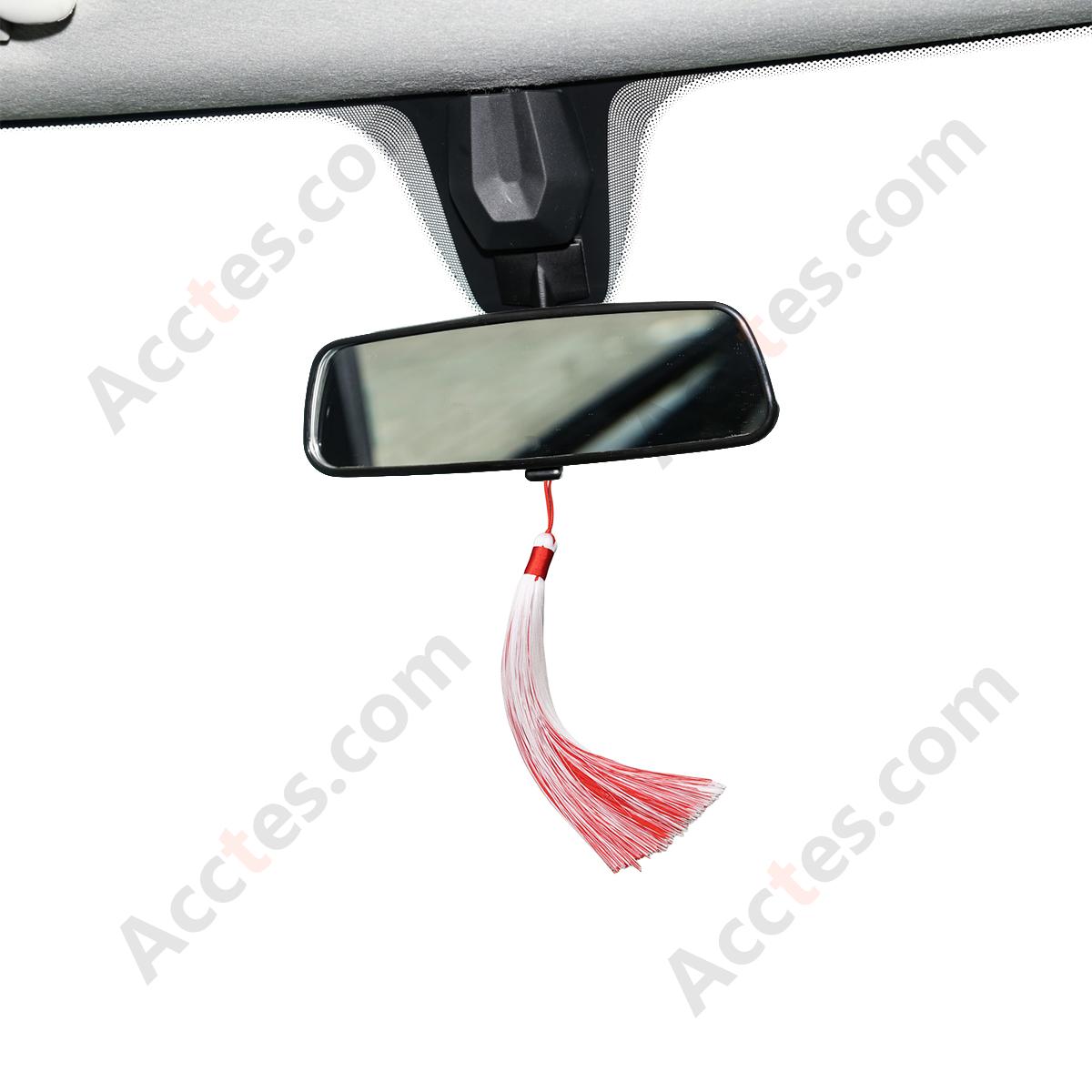 Red & White Two-Tone Tassel Hanging Pendant Ornament
